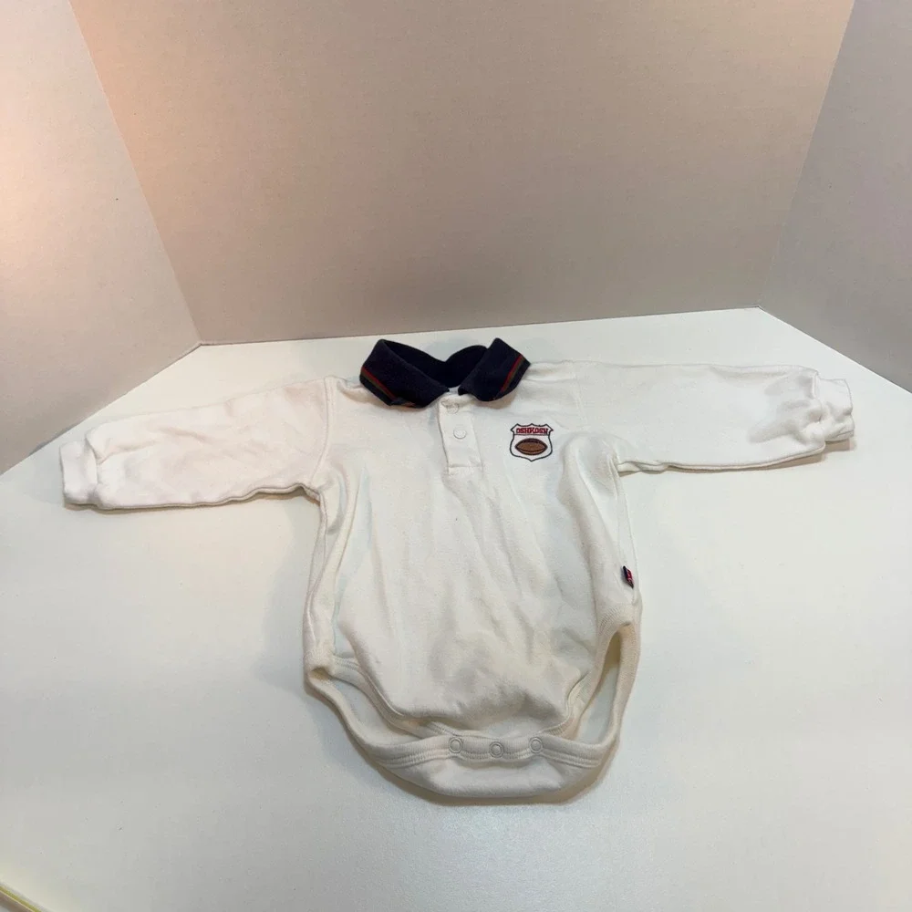 OshKosh B'gosh Baby Boy‎ 12 Month Tan Overalls Shirt Set Plaid Trim Vintage